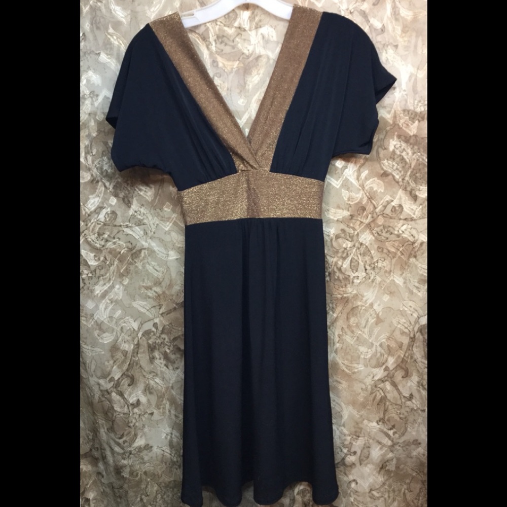 Black/Gold Velvet Torch Mini Dress
